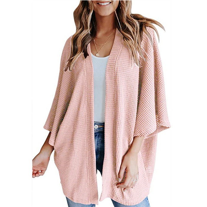 Bat Sleeve Waffle Gerson Cardigan