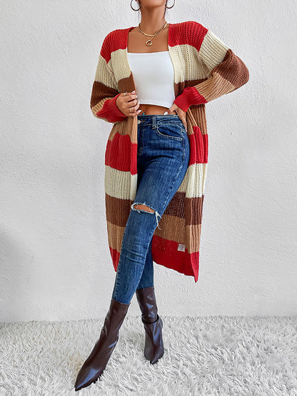 Unique Striped Long Sleeve Cardigan