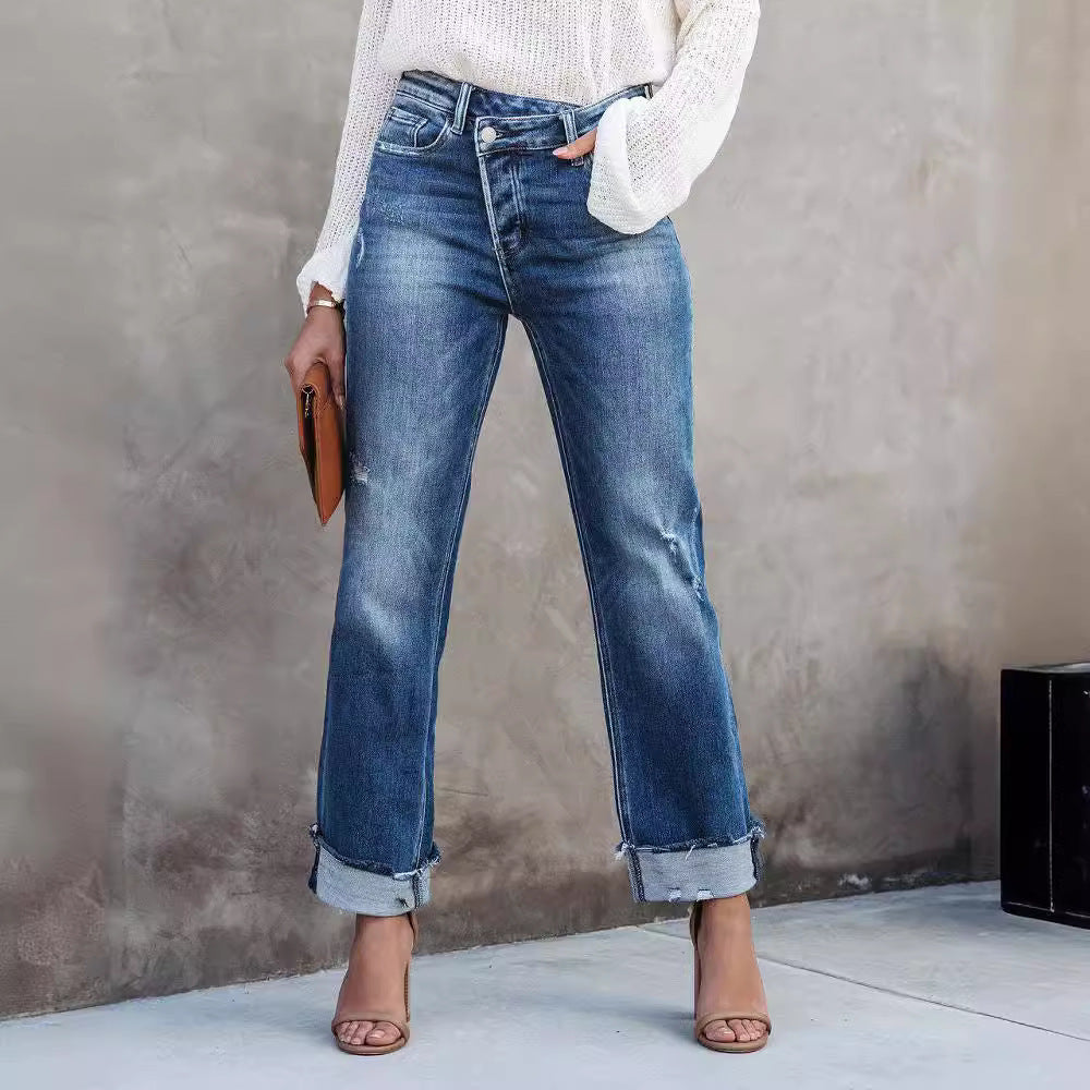 Fashion Individual Casual Loose Jeans