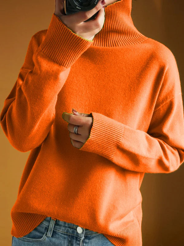 Lazy Fashion Style Thick Turtleneck Sweater