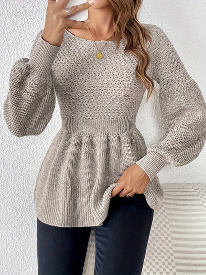 Round Neck Pullover Knitted Sweater