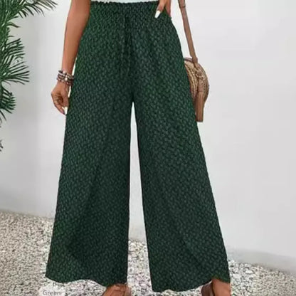 Unique Print Elastic Drawstring Waistband Pants