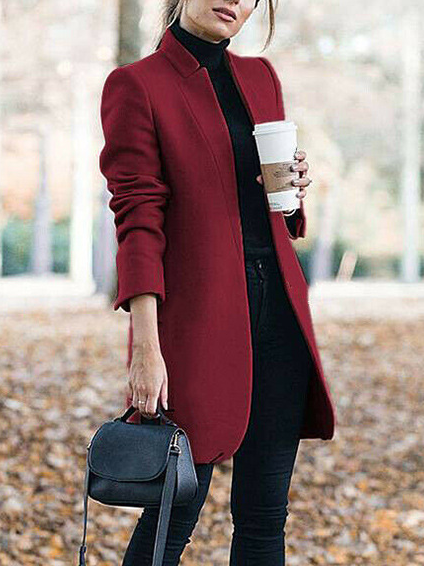 Casual Plain Long Sleeve Jacket