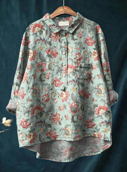 Vintage Print Long Sleeve Shirt