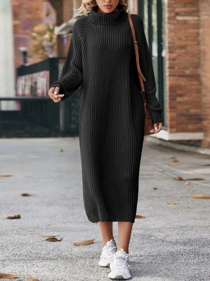 Loose Over Knee Turtleneck Knitting Dress