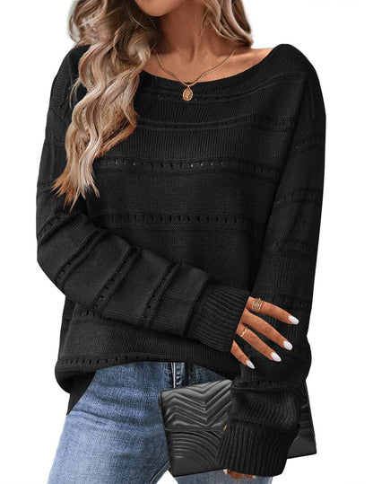 Casual Loose Round Neck Long Sleeve Top