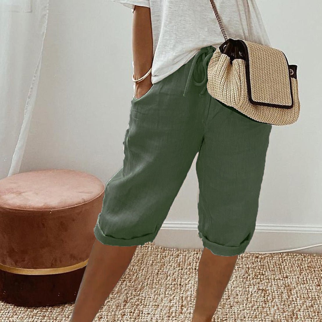 Simple Plain Side Pocket Pants