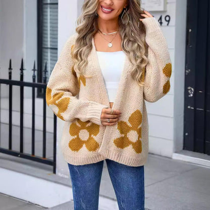 Unique Floral Print Cardigan