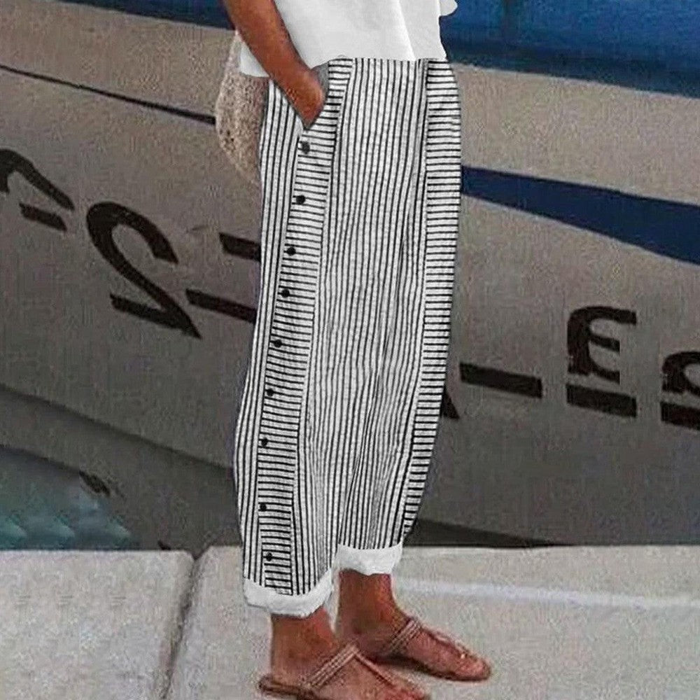 Classy Striped Side Pocket Pants