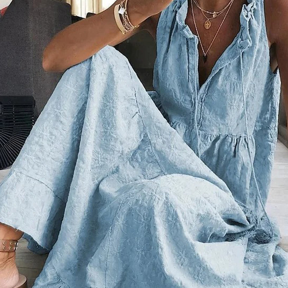 Sexy Plain Sleeveless Maxi Dress